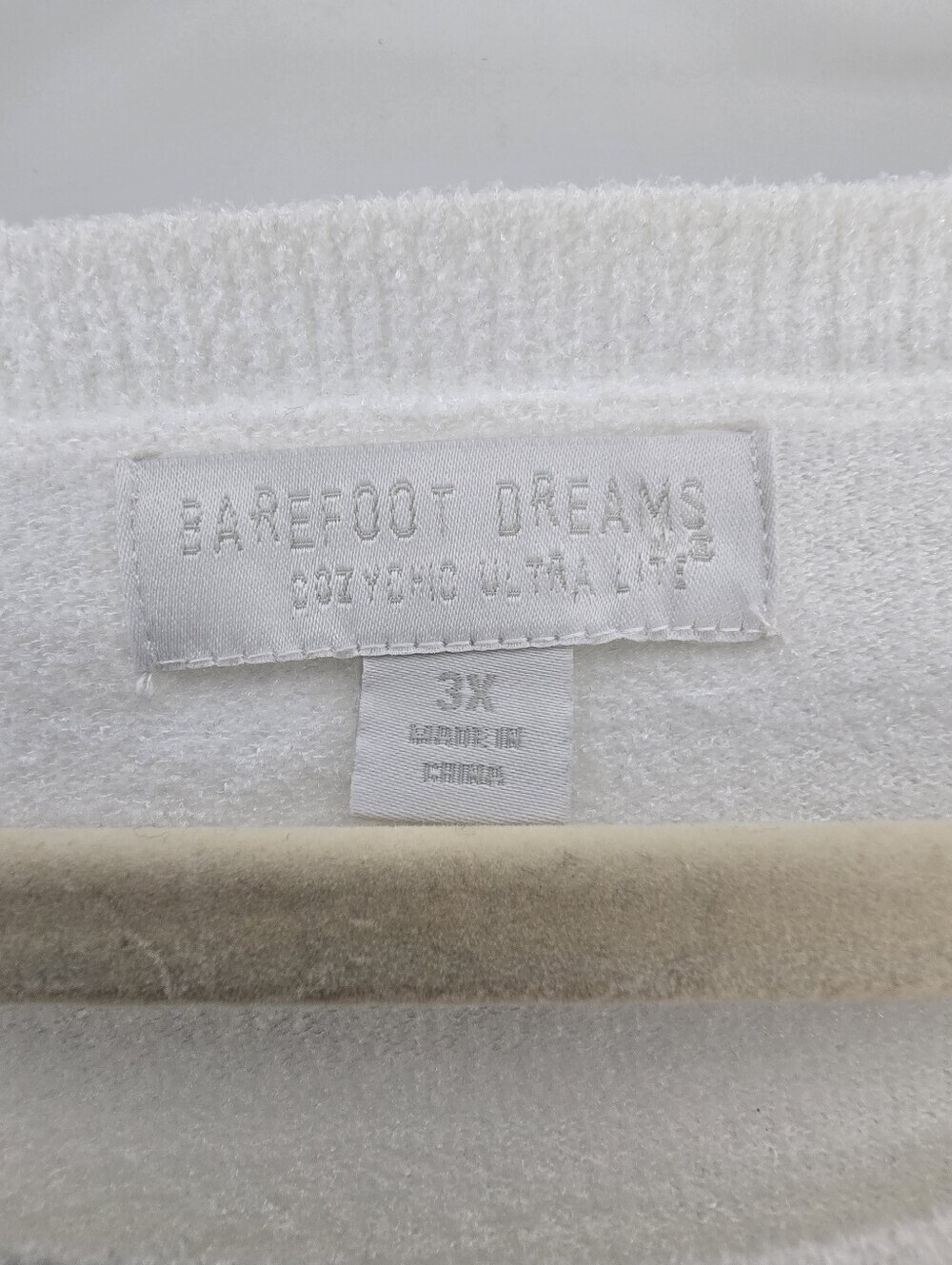 barefoot dreams cozy chic ultra lite beige white sweater size 3X - Picture 4 of 6